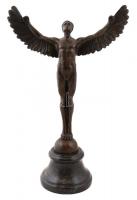 Ikarusz bronz figura, jelzett (J.B Deposee), nagy szériás modern, m:34 cm (talapzat nélkül)