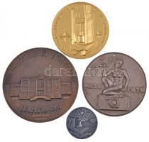 4db-os klf vegyes magyar és külföldi emlékérem és emlékplakett tétel, közte 1993. "125 éves az Országos Pszichiátriai és Neurológiai Intézet" Br emlékérem (92mm), Skócia 2000. "Millenium / The Highland Council" fém emlékérem T:vegyes