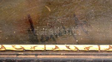 Neogrády jelzéssel: Ház az erdő szélén, olaj, fa, üvegezett fa keretben, 38,5×57,5 cm