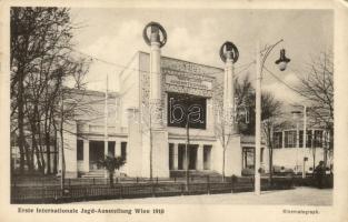 1910 Vienna, Wien; Erste Internationale Jagd-Ausstellung, Kinematograph. Verlag J. Weiner / hunter's exposition, cinema