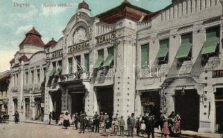 Ungvár, Uzhorod; Korona szálloda, Horváth Mór kereskedése; kiadja Földesi Gyuláné / hotel, shops