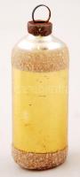 Aranyszínű palack karácsonyfadísz, h: 6 cm