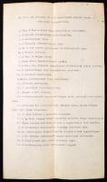 1911. nov. 9-i püspöki konferencia tárgysorozata, 1 gépelt oldal, 34x21cm
