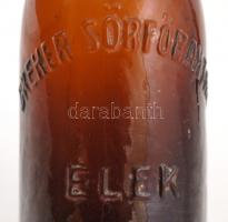 2 db régi sörösüveg, "Dreher Sörfőraktár, Elek" felirattal, az egyiken kis csorbával, m: 2...