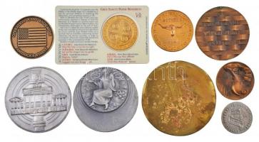 9db-os külföldi emlékérem tétel, legtöbb dísztokban, benne USA, Németország, Csehország, Szlovákia, ...