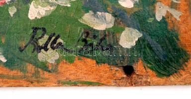 Balla jelzéssel: Tóparti táj, olaj, fa, 23,5×30 cm