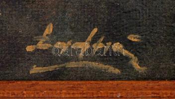 Ladányi jelzéssel: Itáliai táj, olaj, fa, keretben, 42×61,5 cm