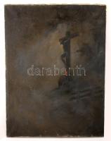 Mesterházi jelzéssel: Sötétség szállt le a földre (Tenebrae factae sunt), olaj, vászon, 80×60 cm