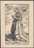 Lucas Cranach, (1472-1553) és Albrecht Dürer (1471-1528), fametszetek (1800-as évek vége), 2db,jelzés nélkül, papír, cca 21x13cm