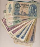 60db-os vegyes magyar pengő bankjegy tétel, 12x5 féle T:vegyes