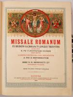 1923 Missale Romanum... Díszes, aranyozott egészbőr kötésben, aranyozott lapszélekkel jó állapotban