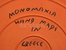 Görög tál, eredeti, kézzel festett kerámia tál, apró kopásnyomokkal, d: 28 cm