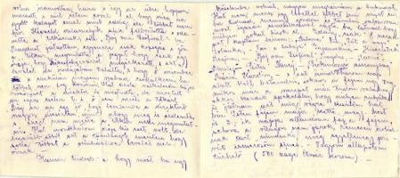 1924 Ladomerszky Margit (1904-1979) színésznő kézzel írt, négyoldalas levele Soha Árpád részére, bor...