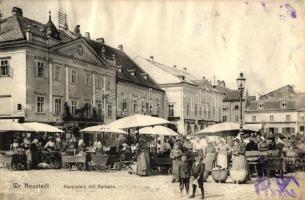 Wiener Neustadt, Hauptplatz, Rathaus / Main square, town hall, market (b)