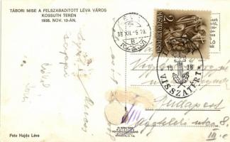 1938 Léva, bevonulás / entry of the Hungarian troops 'Léva visszatért' So. Stpl (Rb)