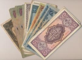 42db-os magyar pengő bankjegy tétel, benne 3db korona bankjegy is T:vegyes