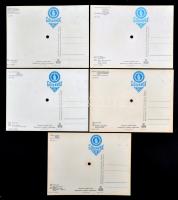 5 db modern Colorvox hanglemez-képeslap borítékban, 4 Budapest és 1 Badacsony / 5 modern Colorvox re...