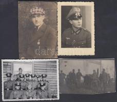 4 db vegyes katonai fotó az I. és a II. világháborúból, 9x6 cm / 4 photos from the world war I. and II., 9x6 cm