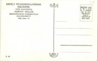 1940 Kolozsvár, Cluj; bevonulás. Horthy, Purgly Magdolna / entry of the Hungarian troops