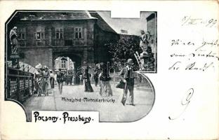 1899 Pozsony, Mihály híd / bridge, Art Nouveau (EK)