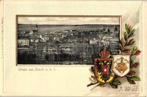 Lajtabruck, Bruck an der Leitha; címer / coat of arms, Emb. litho