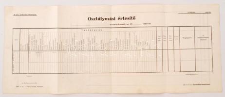 cca 1920-1930 A M. kir. Ludovika Akadémia osztályozási értesítője, kitöltetlen, némi ceruzás bejegyzéssel
