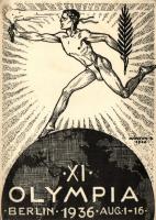 1936 Berlin Olympia, Dr Illyés László kiadása, megemlékezés az olimpia megnyitójáról So. Stpl s: Márton Lajos