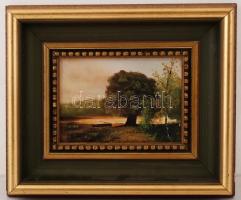 Beers jelzéssel: Farönk. Olaj, farost, keretben, 13×18 cm