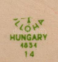 "MHSZ TLV OB '77, Izbég" feliratú Hollóházi porcelán plakett, matricás, jelzett, apró...