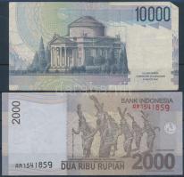 Indonézia 2014. 2000R + Olaszország 1984. 10.000L T:II,III