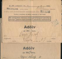 1945-1947 Peyer Károly szociáldemokrata politikus rákospalotai házának két adóíve