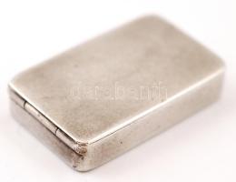 Ezüst dobozka, jelzett, Ag., 9,8gr,belül aranyozott, 3x1,5cm /Silver little box, marked, Ag,  9,8gr 3x1,5cm