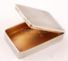 Ezüst dobozka, jelzett, Ag., 9,8gr,belül aranyozott, 3x1,5cm /Silver little box, marked, Ag,  9,8gr ...