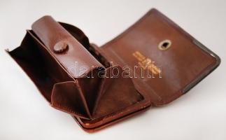 Arnold Lassmann  antik aprópénztartó, bőr,jelzett, 9x5cm