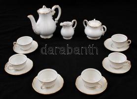 Zsolnay arany szegélyes mokkás készlet, jelzett, hibátlan