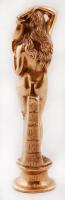 Korsós lány réz szobor, jelzés nélkül, m:12cm