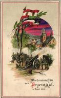 1915 Wiedereinnahme von Przemysl / K.u.K. artillery, hold to light litho