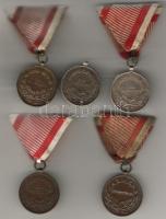 3db Br vitézségi érem szalaggal + 2db Ag vitézségi érem (egyik szalaggal) T:2,3