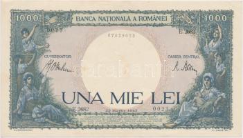 Románia 1943. 1000L  T:I- Romania 1943. 1000 Lei C:AU