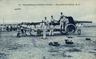 Martignas-sur-Jalle, Camp Militaire. Une piéce d'Artillerie / French military base, artillery
