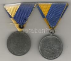 1941. "Délvidék visszafoglalása-Hunyadi" 2db emlékérem T:2