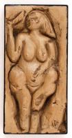 AL jelzéssel : Vénusz falikép, agyag, 18x9cm