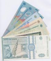 Románia 1966. 25L + 1992. 500L + 1998. 1000L + 5000L + 1999. 2000L (2x) + 10.000L T:I-III
Romania 1...