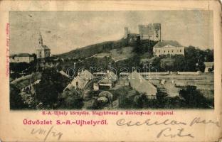 Nagykövesd, Rákóczi-vár, templom, Lőwy A. kiadása / castle, church (kis szakadás / small tear)