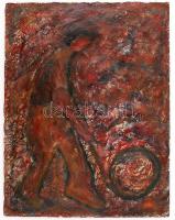 MT jelzéssel: Vasmunkás, olaj, karton, 42×32 cm