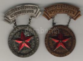 1954. "Kohó és Gépipari Minisztérium-Sztálin Vasmű" Br és Ag kitüntetés T:2 R!