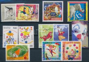 Europa CEPT: Circus 8 diff countries, 12 diff stamps, Europa CEPT: Cirkusz 8 klf ország, 12 klf bélyeg