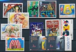 Europa CEPT: Circus 9 diff countries, 12 diff stamps, Europa CEPT: Cirkusz 9 klf ország, 12 klf bélyeg
