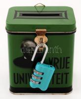 VU University Amsterdam persely lakattal, holland, fém,  9x7x5cm