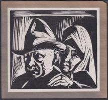 Nagy Imre (1893- 1976):Szüleim (1930-as évek), fametszet kartonra kasírozva, papír, jelzés nélkül, 16x15cm